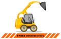 Skid steer loader. Detailed illustration of heavy construction machine and equipment. Vector illustration. Royalty Free Stock Photo