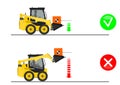 Skid steer loader safety tips. Royalty Free Stock Photo