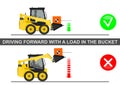 Skid steer loader safety tips. Royalty Free Stock Photo