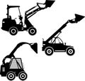 Skid steer loaders. Heavy construction machines Royalty Free Stock Photo