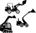 Skid steer loaders. Heavy construction machines Royalty Free Stock Photo