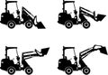 Skid steer loaders. Heavy construction machines Royalty Free Stock Photo