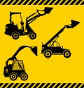 Skid steer loaders. Heavy construction machines Royalty Free Stock Photo