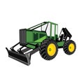 Skidder Grapple Tractor construction trucks, vehicle, farm, agricultural or excavator Machinery vector illustration