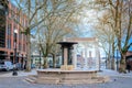 Skidmore Fountain, which is a historic fountain in Old Town Dist