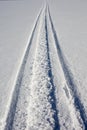 Skidoo track in fresh clean snow