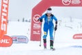 The Skieer climbs on skis on VALLNORD . Individual COMAPEDROSA 2020 race ski mountaineering ISMF WORLD CUP 2020
