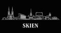 Skien Norway skyline Minimalist design Royalty Free Stock Photo