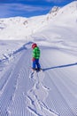 Skier boy on the slope Royalty Free Stock Photo