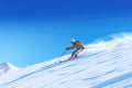 skier carving down a ski piste during a clear day Royalty Free Stock Photo