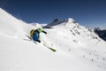 Skier in deep powder, extreme freeride - austria.