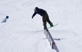 Skier doing a trick in the terain park Royalty Free Stock Photo