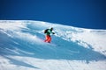 Skier downhill backcountry ski freeride