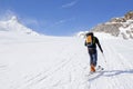 Skier going up of a mountain