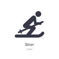 skier icon. isolated skier icon vector illustration from user collection. editable sing symbol can be use for web site and mobile