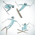 Skier Icon Set