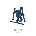 skier icon in trendy design style. skier icon isolated on white background. skier vector icon simple and modern flat symbol for Royalty Free Stock Photo