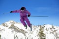 Skier jumping Royalty Free Stock Photo