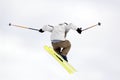 Skier jumping high in the air Royalty Free Stock Photo