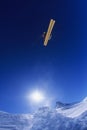 Skier Jumping From Mountain Cliff Royalty Free Stock Photo