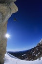 Skier Jumping From Mountain Royalty Free Stock Photo