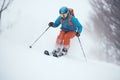 skier lines down a powdery, snow-clad slope Royalty Free Stock Photo