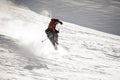Skier man making jump trick on the ski slope Royalty Free Stock Photo