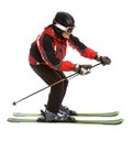 Skier man in ski slalom pose Royalty Free Stock Photo