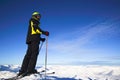 Skier on mountain peak Royalty Free Stock Photo