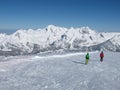 Skier and Mt Saentis