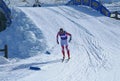 Skier during the nordic skiing marathon Sgambeda