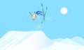 Skier over the springboard. Royalty Free Stock Photo