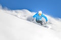 A skier in powder off-piste Royalty Free Stock Photo