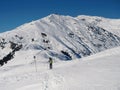 Skier reading map