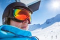 Skier riding a chairlift Royalty Free Stock Photo