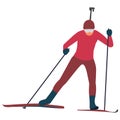 A skier is running a marathon