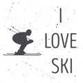 The skier's silhouette