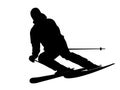 Skier silhouette Royalty Free Stock Photo