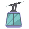 Skier ski lift icon cartoon vector. Cable winter