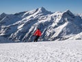Skier on a ski slope in Gressoney Royalty Free Stock Photo