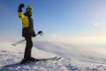 Skier on ski slope