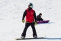 Skier skiing on Deogyusan Ski Resort. Royalty Free Stock Photo