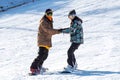 Skier skiing on Deogyusan Ski Resort. Royalty Free Stock Photo