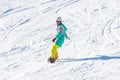 Skier skiing on Deogyusan Ski Resort. Royalty Free Stock Photo