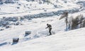 Skier on the slope of Ski resort Livigno Royalty Free Stock Photo