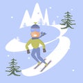 Skier and snow