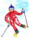 Skier Sport Illustration Royalty Free Stock Photo