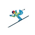 Skier. Sportsman. Vector illustration. Isolated.