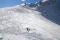 A skier at the top of the ski slope of Mount Cheget Royalty Free Stock Photo