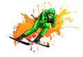 Skier vector flat icon vector illustration design